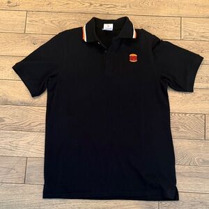 Burger King Black Polo Shirt with Red and Orange Accents